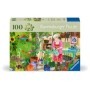 Puzzle pentru varstnici gradinarit cu sablon de imagine si suport din carton 100 piese mari XL